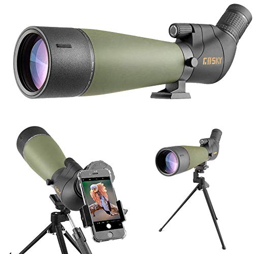 Gosky 20-60x80 Telescopio Terrestre con trípode y adaptador para teléfono inteligente - El alcance impermeable más nuevo para tiro al blanco Caza Observación de aves Paisaje de vida silvestre