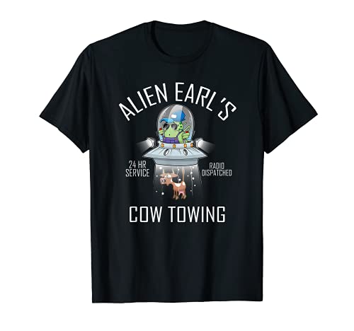 Gráfico de vaca de Alien Earl Remolque divertido ovni granja de vaca Camiseta
