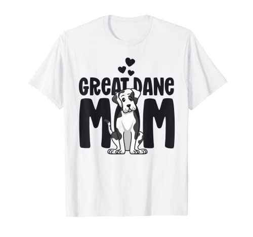 Gran Dane Mamá Arlequín Perro Mamá Cachorro Amante Dueño Camiseta