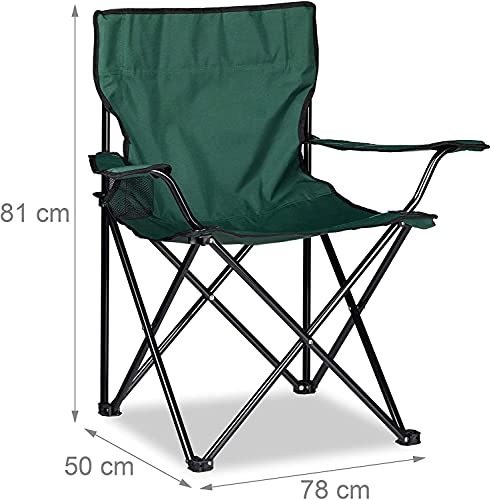 GREATS Silla Plegable de Camping 50X50X80cm, Silla de Acampada Plegable Silla Jardin (1 Unidad, Verde)