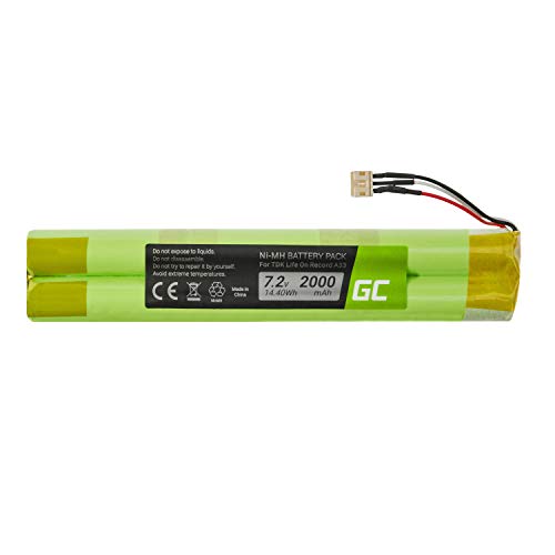 Green Cell ® EU-BT00003000-B Batería para el Altavoz inalámbrico TDK Life On Record A33 A34 A34 Trek MAX (NI-MH Células 2000mAh 7.2V) Modernas Unidades de Control electrónico, garantía de un año