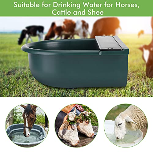 Greensen Cuenco de Agua automático para Ganado de Acero Inoxidable, comedero de Agua para Caballos, comedero de Agua para Caballos, abrevadero para Caballos con válvula de Flotador