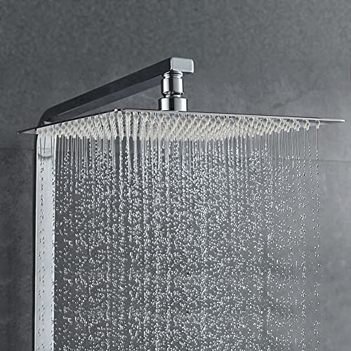 GRIFEMA - Rociador de ducha, alcachofa lluvia cuadrado, 30 x 30 cm, Grande, Acero [Exclusivo en Amazon]