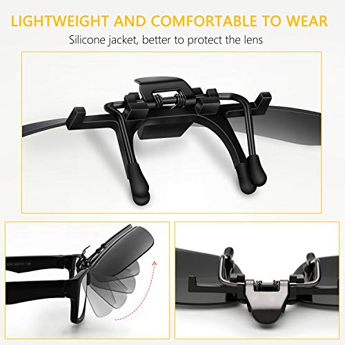 Gritin Clip on Gafas de Sol, [2 Unidades] Gafas de Sol polarizadas UV400 – Ajuste cómodo y Seguro Sobre Gafas de Sol con prescripción, Ideal para conducción y al Aire Libre