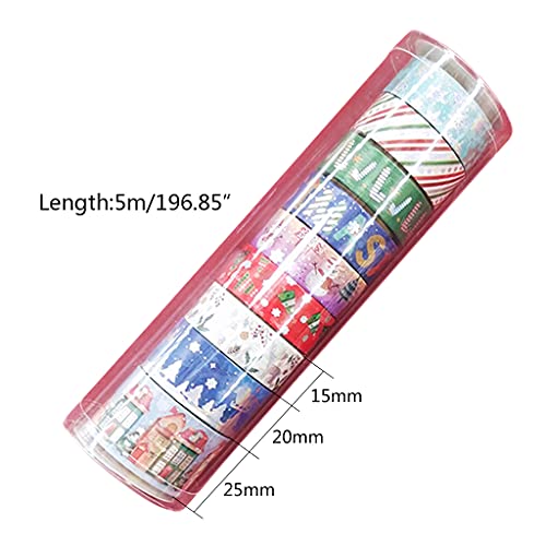 gulang-keng 9 unids/set de cintas Washi navideñas – patrones de árbol de muñeco de nieve cinta para adultos niños DIY arte arte arte regalo envoltura scrapbook ing cintas