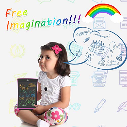 GUYUCOM Tableta de Escritura LCD, Tablero de Dibujo electrónico de 8.5 Pulgadas - Tablet para niños de con Bloqueo de Pantalla borrable para Pinturas niños y Juguete Educativo (Rosa)