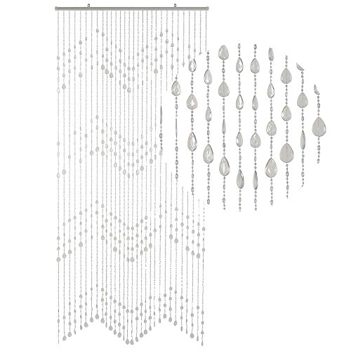 HAB & GUT -DV0273- Cortina para Puertas Gotas, Transparente, 90 x 200 cm