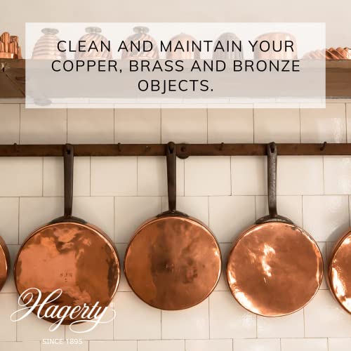 Hagerty Copper Brass & Bronze Polish 250 ml I Eficaz loción limpiadora de cobre, latón y bronce para renovar el brillo I Limpia ollas, vajillas, esculturas, piezas decorativas o instrumentos musicales