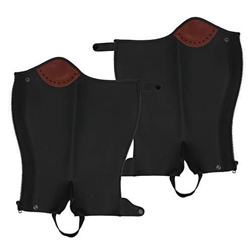 Half Chaps, 2Pcs Leather Half Chaps Ecuestre Caballo Medio Chaps Protector de Pierna para Adultos Aproximadamente 206-373g(L)