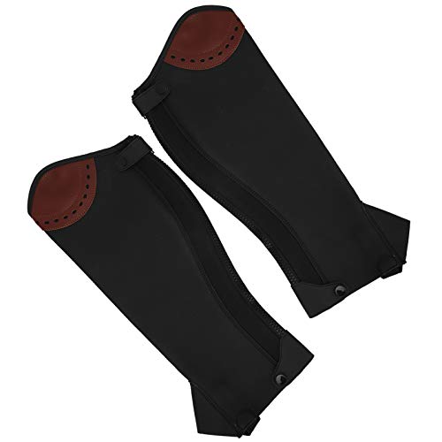 Half Chaps, 2Pcs Leather Half Chaps Ecuestre Caballo Medio Chaps Protector de Pierna para Adultos Aproximadamente 206-373g(L)