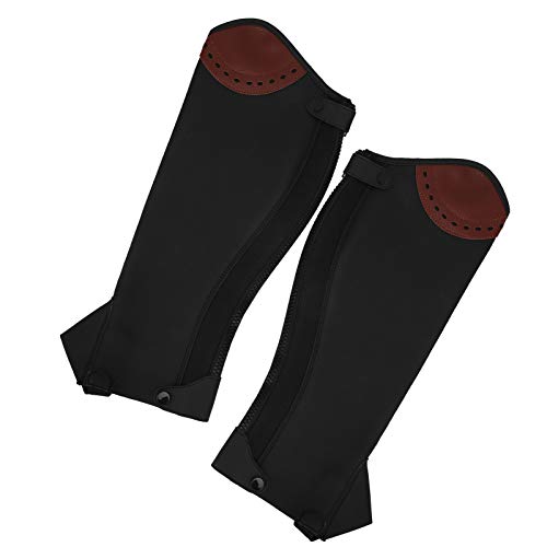 Half Chaps, 2Pcs Leather Half Chaps Ecuestre Caballo Medio Chaps Protector de Pierna para Adultos Aproximadamente 206-373g(L)