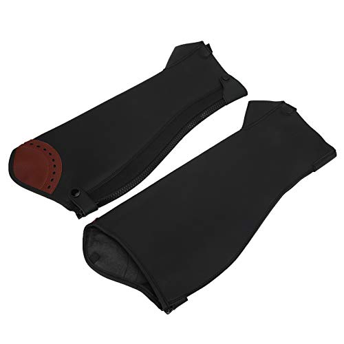 Half Chaps, 2Pcs Leather Half Chaps Ecuestre Caballo Medio Chaps Protector de Pierna para Adultos Aproximadamente 206-373g(L)