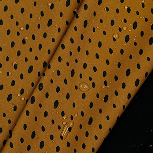 Hans-Textil-Shop Tela por metros Dots Softshell – 1 metro, resistente al agua y a la suciedad, chaquetas, abrigos, monos, niños, bolsos (amarillo mostaza)