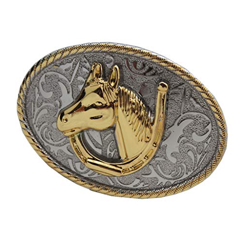 harayaa Western Cowboy Belt Buckle Jeans Grabados con Hebilla de Cinturón Accesorios de Rodeo - Caballo, unico