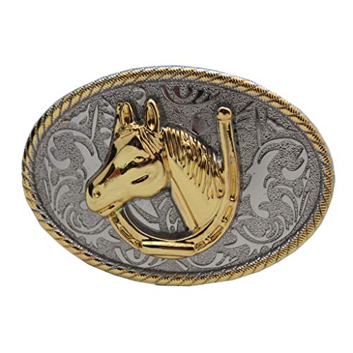 harayaa Western Cowboy Belt Buckle Jeans Grabados con Hebilla de Cinturón Accesorios de Rodeo - Caballo, unico