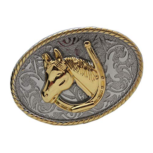 harayaa Western Cowboy Belt Buckle Jeans Grabados con Hebilla de Cinturón Accesorios de Rodeo - Caballo, unico