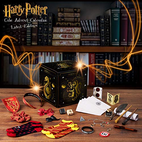 Harry Potter Calendario Adviento, Calendario Adviento 2021 con 24 Sorpresas, Caja Sorpresa Regalo Incluye Joyas Varita Magica