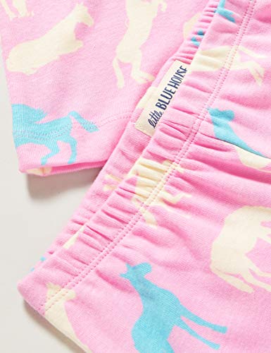 Hatley Conjunto de Pijama Estampado de Manga Larga Juego, Siluetas de Caballo, 10 años para Niñas