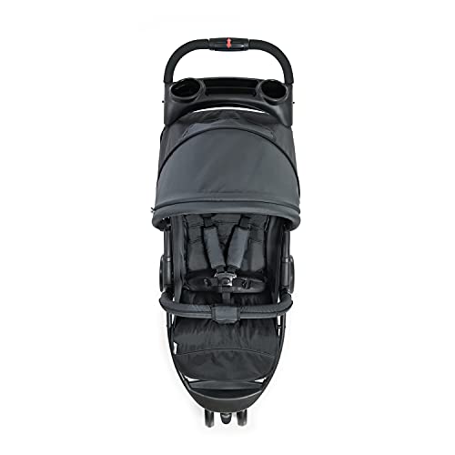 Hauck Citi Neo II - Silla de paseo de 3 ruedas, respaldo reclinable, plegado compacto, plegado con solo una mano, nacimiento hasta 25 kg, ultra ligero, solo 7.5 kg, bandeja con botellero, negro/gris