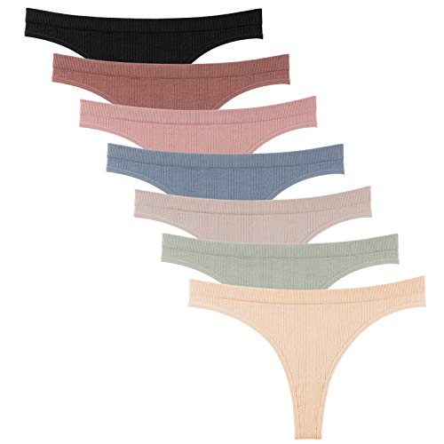 HBselect Tangas Mujer Pack 7 Bragas Transpirables Bragas Mujer Tangas para Mujer (Pack de Color A, M)