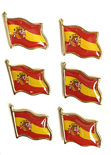 HCZ Insignias de Pin de Bandera de España.6 Unidades