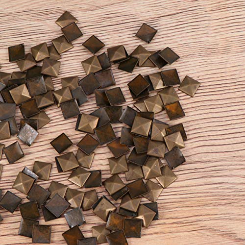 Healifty 100pcs tachuelas planas remaches de cuero tachuelas pegamento en tachuelas para bolsos artesanales ropa cinturón zapatos bronce