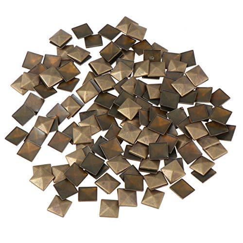 Healifty 100pcs tachuelas planas remaches de cuero tachuelas pegamento en tachuelas para bolsos artesanales ropa cinturón zapatos bronce