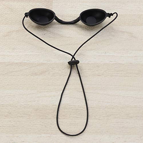 HEALLILY 2pcs Gafas de seguridad Parche en el ojo Luz azul roja Protección ocular Parche ocular para pacientes con terapia de luz LED infrarroja IPL UV Infrarrojos (Negro)