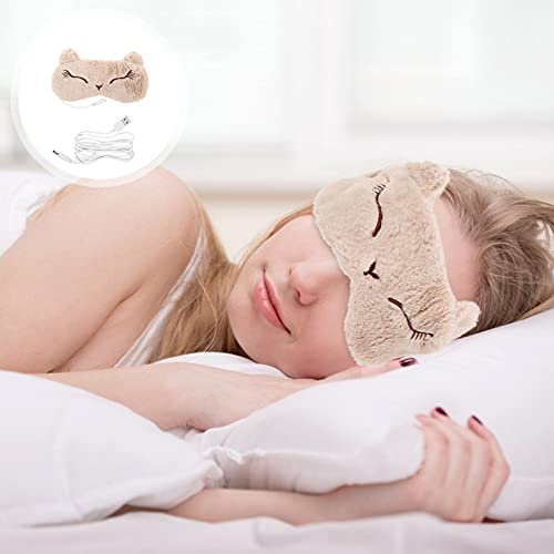 HEALLILY Calefacción Dormir Ojo Cubierta 3D Contorno Taza Venda con Correa Elástica USB Sueño Suave Anteojeras Transpirable Descanso Profundo Máscaras de Ojo para Dormir La Noche Visera