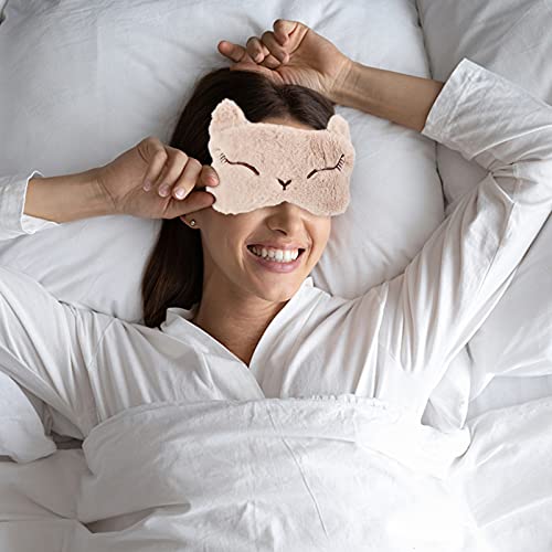 HEALLILY Calefacción Dormir Ojo Cubierta 3D Contorno Taza Venda con Correa Elástica USB Sueño Suave Anteojeras Transpirable Descanso Profundo Máscaras de Ojo para Dormir La Noche Visera