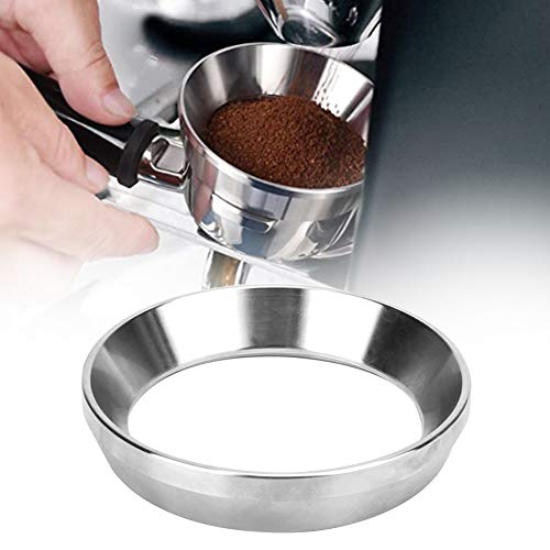 Heaveant Anillo dosificador de café, Embudo dosificador de café de Acero Inoxidable Molinillo de Granos de café Anti-Moscas Anillo de café para máquina de café con Mango de 58 mm