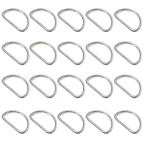 Hebillas de anillo en D de plata, 20 piezas en forma de D anillo de hebilla de metal, costura y manualidades