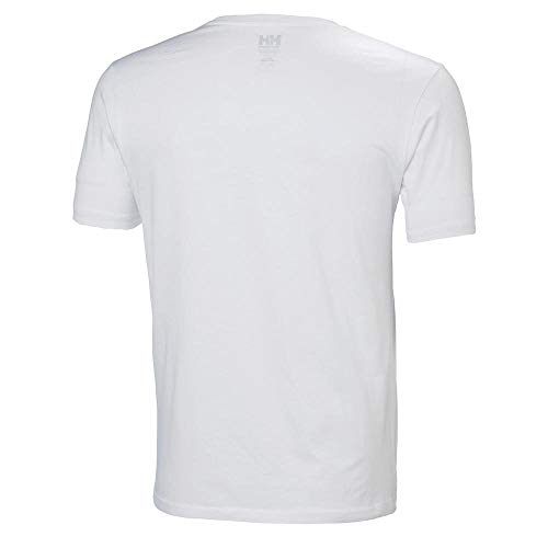 Helly Hansen T-Shirt Camiseta de Manga Corta Hecha de algodón, con Logo HH en el Pecho, Hombre, Blanco, M