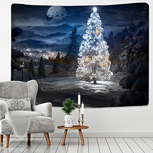 Hermosa Navidad colgante de pared chimenea decoración del hogar tapiz tela de fondo manta de árbol de Navidad A3 180x200cm