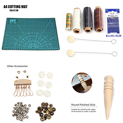 Herramientas de trabajo de cuero 44 piezas Kit de herramientas de artesanía de cuero