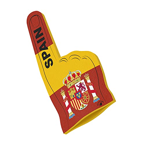 HIGH FIVE FINGERS España Copa Europea Copa Mundial Olimpiada Bandera | Mano de Espuma para Partidos, estadios y Eventos | Talla única | 44 x 22 x 2,5 cm