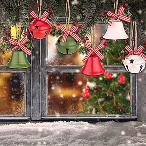 Hileyu 6 Piezas de Adornos de Campana de Navidad Decoración Cascabeles de Navidad Colgante de Campana de Navidad Campanas de árbol de Navidad para decoración de Navidad