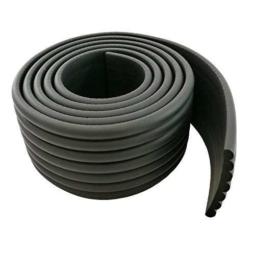 HIMRY Universal Protector Espuma, 200cm x 80mm x 8mm Multiusos anticolisión Protección Espuma Rollo para Bebés niños, No Tóxico, Seguridad Protectores Superficie & Bordes, Negro, KXD7002-black