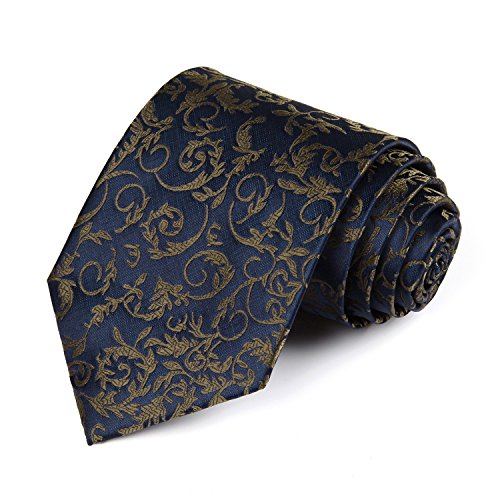 HISDERN Conjunto de panuelo de bolsillo y corbata de paisley floral para hombre
