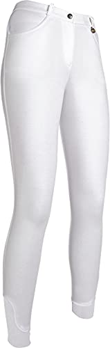 HKM 1200 158 - Pantalones de equitación para Adulto, de Silicona, Color Blanco, Talla 158