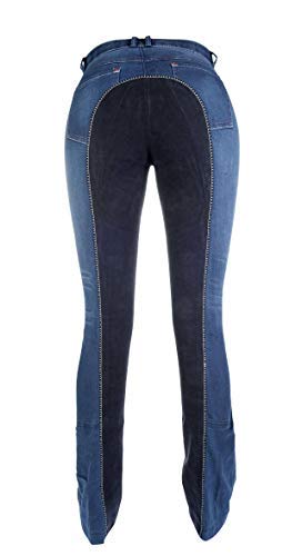 HKM Jodhpur Reithose-Summer Denim-6169 Pantalones, Unisex Adulto, Jeansblau/Dunkelblau, Langgrösse 80