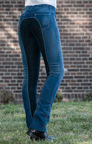 HKM Jodhpur Reithose-Summer Denim-6169 Pantalones, Unisex Adulto, Jeansblau/Dunkelblau, Langgrösse 80