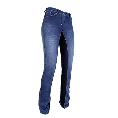 HKM Jodhpur Reithose-Summer Denim-6169 Pantalones, Unisex Adulto, Jeansblau/Dunkelblau, Langgrösse 80