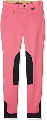 HKM Reithose Penny Easy Pantalones Equitación para Chicas, Rosa / Azul Oscuro, 170