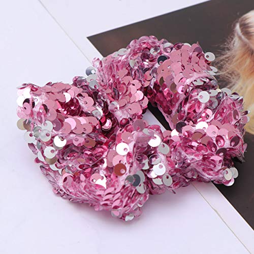 Holibanna Hair Scrunchies Sequin Elastic Colorful Hair Ties Scrunchy Bands Christmas Party Ponytail Holder 1pc