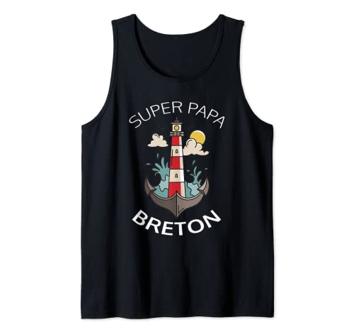 Hombre Super Papa Breton - Regalo para el Día del Padre Bretaña Camiseta sin Mangas