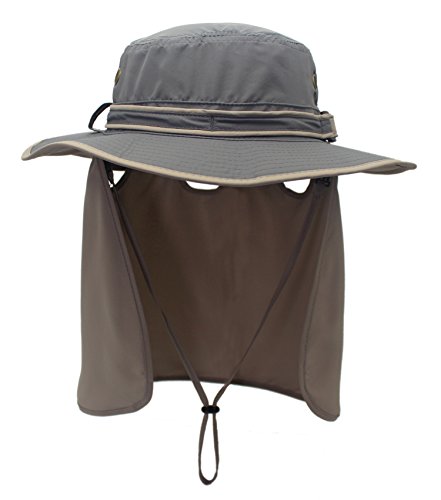 Home Prefer Sombrero de sol para hombre con solapa de cuello de secado rápido con protección UV Caps sombrero de pesca - beige - talla única