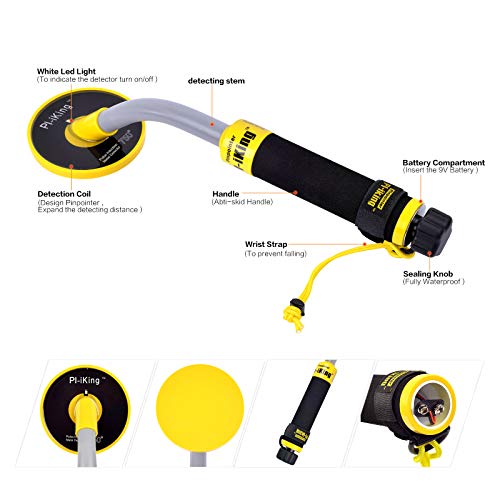 HOOMYA Detector de Metales Subacuático Sumergible, Detectable a 30M Bajo El Agua - Inducción De Pulso PI, Regulación Automática, Totalmente Impermeable, Indicador de Vibración e Iluminación LED