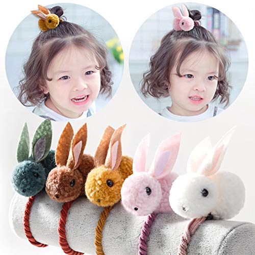 Horquillas para el pelo con diseño de conejo de Pascua, para niñas, adorables y rellenos, cintas para el pelo, cuerdas, fieltro, peluche, conejo, coleta, soporte para mujeres, niños y niñas.