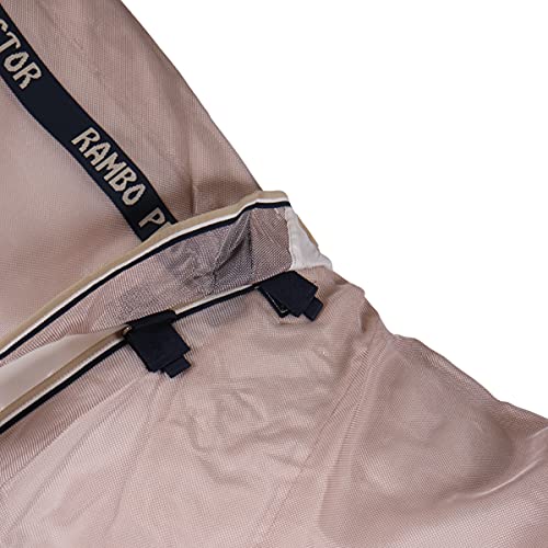 Horseware Rambo Protector de Caballo Desmontable Cuello Mosca en Avena/Nav 84_7'0", Marrón/Azul Marino/Blanco Beige